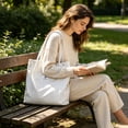 thumbnail image 5 of JWZZYD Corduroy Tote Bag for Women, Large Capacity Canvas Shoulder Cord Purse and Handbags with Inner Pocket, Solid White Corduroy Bag for Work Travel Daily Essentials, 5 of 6