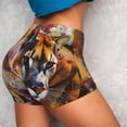thumbnail image 2 of KLL Abstract Lion Painting Pattern Workout Shorts for Women Scrunch Short Gym Yoga Running Sport Active Exercise Fitness Shorts, 2 of 5