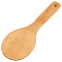 Uxcell 22.6cm Long Family Tableware Khaki Wooden Rice Paddle Scoop Ladle
