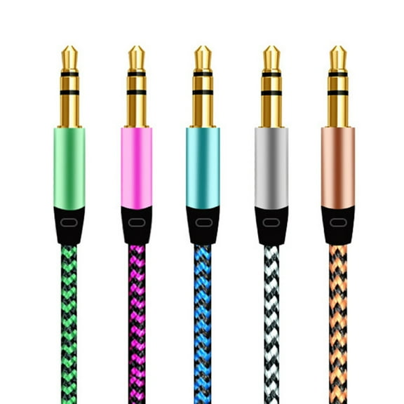 Opvise 1m Braided 3.5mm AUX Male to Male Stereo Audio Adapter Cable for PC DVD Speaker