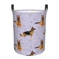 thumbnail image 2 of Uemuo German Shepherd Dog Pattern Circular Laundry Hamper Basket with handles,Collapsible laundry basket,Large capacity laundry hamper,Laundry Organizer-, 2 of 8