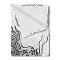 thumbnail image 2 of Dragon Soft Flannel Fleece Throw Blanket, Chinese Style Creature Sketch Medieval Monster Fantasy Tattoo Image, Cozy Plush for Indoor and Outdoor Use, 50" x 70", Black White, by Ambesonne, 2 of 5