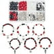 thumbnail image 1 of 1 caja de 6 juegos de pulseras con dijes de araña de ataúd, dijes góticos, cuentas redondas de corazón y estrella, cuentas espaciadoras de vidrio negro y rojo, 1 of 6