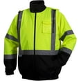 thumbnail image 2 of Pyramex RJ3210 Series HI VIS Lime Waterproof Bomber Safety Jacket with Quilted Liner ANSI Class 3 Type R Size, Tall Medium, 2 of 3