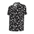 thumbnail image 2 of Vsdgher Black White Leaves Print Men's Short Sleeve Stretch Polo Shirt, Moisture-Wicking Performance Polo Shirt, 2 of 8
