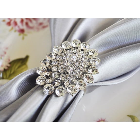 Wedding Linens Inc. (12pcs) Rhinestone Napkin Ring for Wedding, Party, Events & Décor - Winston