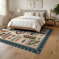 thumbnail image 3 of ODIKA 6'x9' Washable Area Rug Non-Slip, Easy Care, Ivory Spice Geometric Medallion Patchwork Traditional Southwestern Block Pattern for Family Room, Living Room, Master Bedroom, 3 of 7