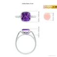 thumbnail image 4 of ANGARA Natural Bezel Set Cushion 2.2 ct Amethyst Ring with Milgrain Detailing in 14K White Gold for Women (Size-8mm) | February Birthstone, Anniversary, Jewelry Gift for Women | Natural Amethyst Ring, 4 of 9
