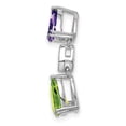 thumbnail image 2 of 14k White Gold Amethyst/Peridot/Diamond Chain Slide, 2 of 3