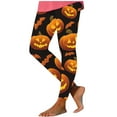 thumbnail image 2 of VBTAPA Womens Halloween Leggings Novelty Pumpkin Printed Ultra Soft Yoga Pants High Waisted Stretch Workout Tights Lightweight Casual Milk Silk Legging Prime Sales Multicolor#2 XXL, 2 of 4