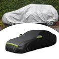 thumbnail image 1 of DYNWAVECA Car Cover Protector Driver Side Zipper Rain Snow Sun Protection Universal Windproof Buckles Waterproof Elastic Hem Protection Black, 1 of 9