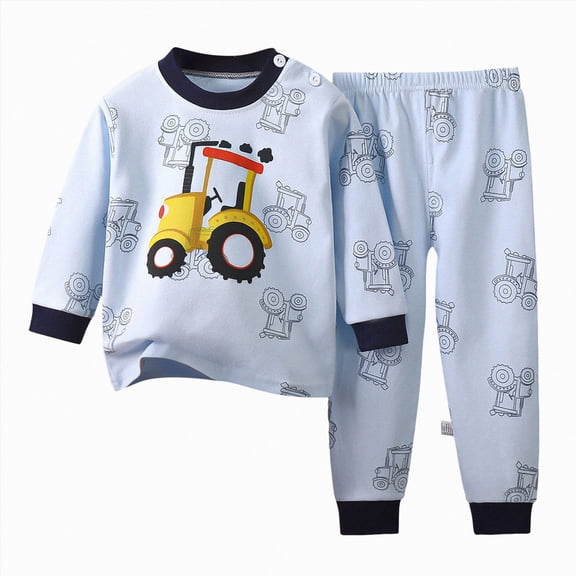 UAYOTSE Girls Soft Warm Pajama Set Toddler 3 6 12 18 Months 2T 3T 4T 5T fit Pjs Breathable Fall Baby Home Clothes Long Sleeve Size 3-4 Years