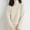 Beige, variant on Women's Plus Size Pullover Sweater Solid Color Shoulder High Neck Thick Loose Top