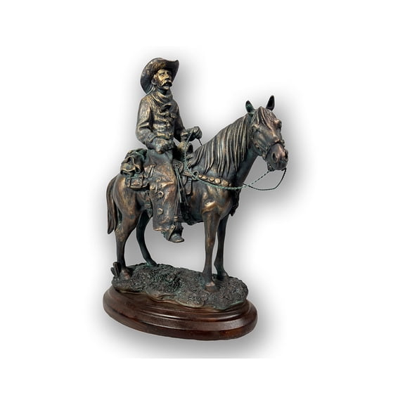 Urbalabs Bronze Cowboy 14 Inch On Horse Wild West Western Sculpture Statue Old West Office Desk Western Decor Statue Sculpture Cowboy Wild West Decor Country Hand Painted Ranch Rodeo Home