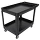 thumbnail image 1 of Yeshouse Carro de servicio multiusos de alta resistencia, diseño extra ancho de 45"x25" y 2 niveles, asa de almacenamiento, ruedas de 360°, capacidad de 500 lb, ideal para almacén y taller, 1 of 9