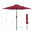 thumbnail image 2 of CHYVARY 7.5 FT Outdoor Patio Shade Table Market Umbrella with Tilt Button for Deck, Garden and Pool, Wine Red, 2 of 8