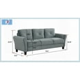thumbnail image 2 of Modern Minimalist Fabric Sectional Sofa 220cm for Living Room - Easy-Clean Velvet, 2 of 9