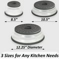 thumbnail image 4 of 3 Piece, Microwave Splatter Cover for Food, Collapsible & Vented Silicone Splatter Guard Lid, BPA Free Plate & Dish Cover with Handle, Kitchen Gadget, Grey, 4 of 5