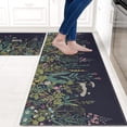 thumbnail image 2 of Black Kitchen Rugs and Mats Sets of 2, Funny Kitchen Decoration Rubber Backing Non-Slip Absorbent Mats for Sink Waterproof Runner Rug for Laundry Room 17x30+17x48inch, 2 of 6