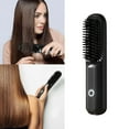 thumbnail image 2 of 1 unidad de cepillo alisador portátil de calentamiento rápido, mini cepillo de pelo inalámbrico con modo para eliminar el encrespamiento y dar brillo (negro), 2 of 7