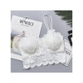 thumbnail image 2 of Women Sexy Lingerie Lace V Neck Crochet Bralette Bra Crop Top Cami Padded Tank, 2 of 3