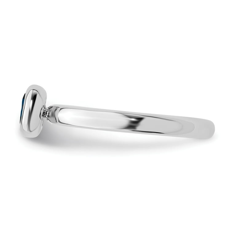 Sterling Silver Stackable Expressions Cushion Cut Cr. Blue Sapphire Ring Sterling Silver Stackable Expressions Cushion Cut Cr. Blue Sapphire Ring