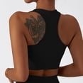thumbnail image 4 of Sujetador deportivo con escote en U, push up, transpirable, sin costuras, que absorbe el sudor, resistente a los impactos, parte superior atlética, negro M, 4 of 6