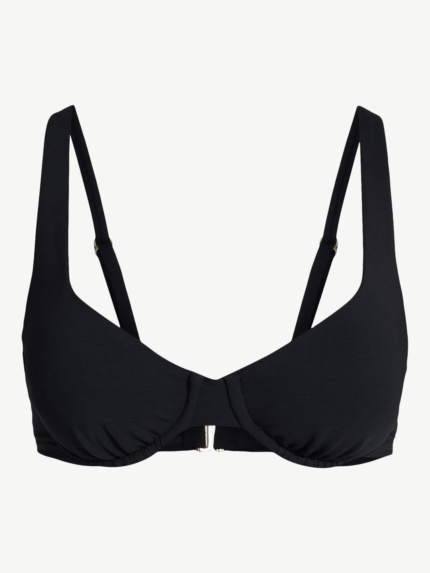 Time and Tru Women's and Women's Plus Size Ribbed Underwire Bikini Top, Sizes XS-3X
