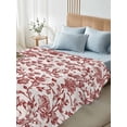 thumbnail image 5 of Farmhouse Red Flat Sheet Only Twin Size, Soft Breathable Bed Top Sheets for Mattress, Vintage Flower Leaf Botanical Plant Luxury Bedding Flat Sheets for Home Hotel Bedroom Bed Protection, 5 of 9