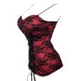 thumbnail image 2 of eVogues Sexy Plus size Floral Lace Corset Top Coral, 2 of 4