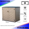 thumbnail image 6 of Large Horizontal Storage Sheds, 48 cu.ft Resin Garden Shed Weather Resistance, Outdoor Storage Box Lockable for Patio Backyard Garden, 6 of 6
