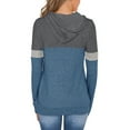 thumbnail image 3 of XuJwPNcy Women's Long Sleeves Color Block Hoodie Tops Cute Casual Drawstring Loose Lightweight Tunic Pullover with Pocket, 3 of 4