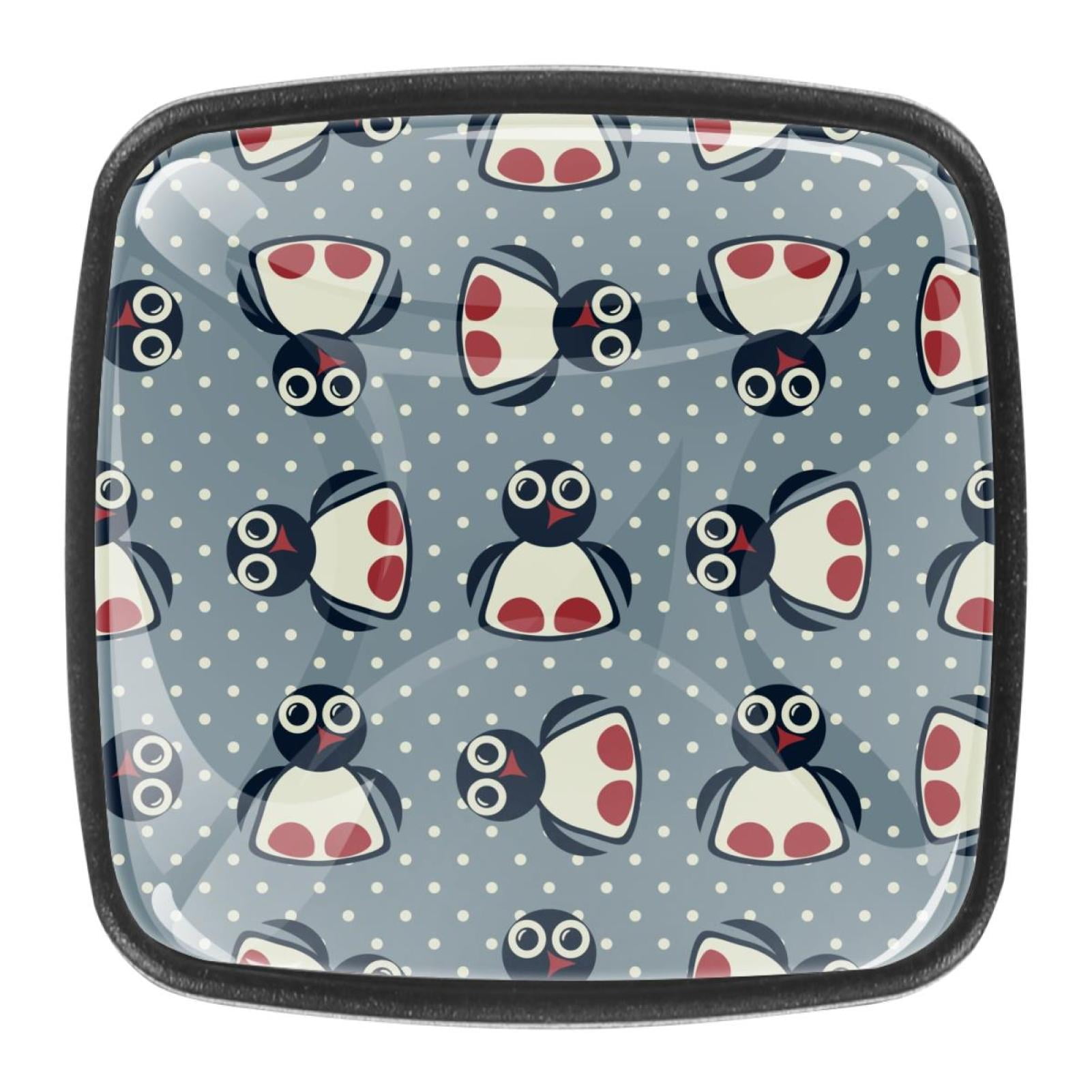 4 Pcs Square Cabinet Handle Cupboard Knob Drawer Pulls Handle Penguin