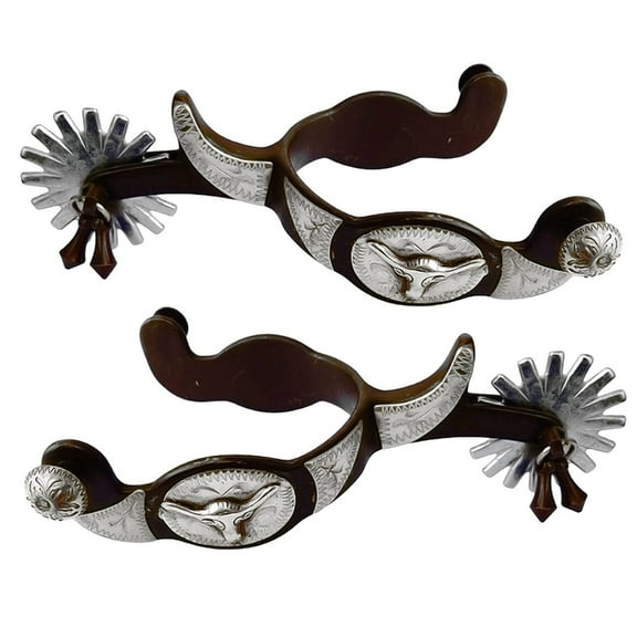 AOOOWER Western Cowboy Spur with Rowel Metal Horse Boot Spur Decoration Mens Roping Spur Horse Riding Accessories Enduring