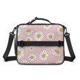thumbnail image 2 of Daisy Pioneer Flower Pink Pattern Insulated Lunch Bag with Shoulder Strap and Bottle Holder,Bento School Lunch Bag Box,11x9.5x3.5 Inches, 2 of 5