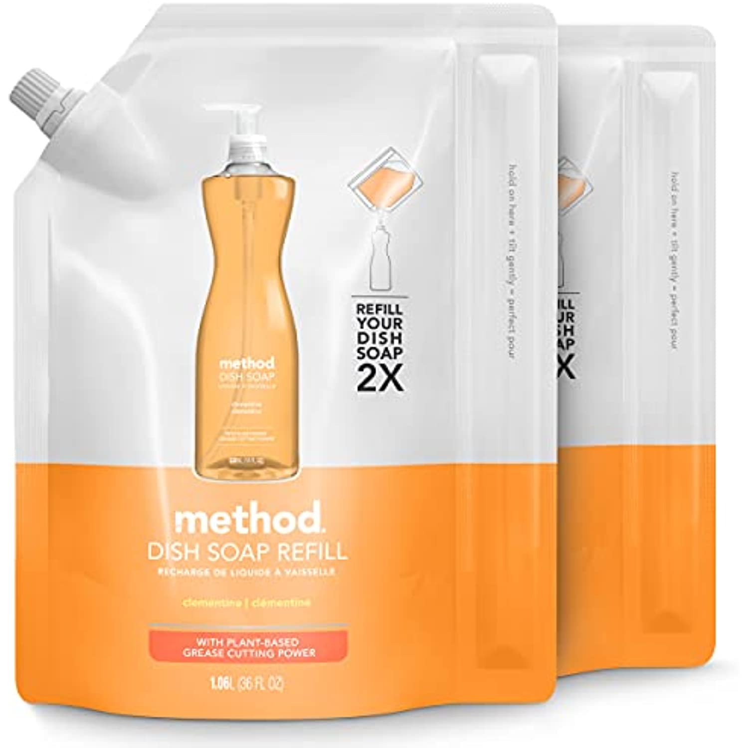 Method Liquid Dish Soap Refill, PlantBased Dishwashing Liquid That