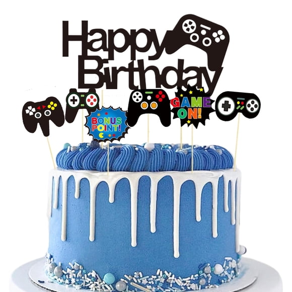 Controlador de videojuegos Cake Topper STATWTHMA, 13 unidades, negro