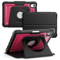 FJLBDE Case for iPad Mini 7 A17 Pro 2024/Mini 6 2021 8.3 Inch 7th/6th Gen, 360 Rotating Stand iPad Protective Case Cover with Auto Wake/Sleep, Red