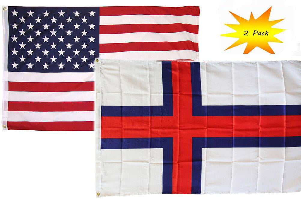 2 Pack 3x5 3’x5’ Wholesale Set USA American & USA Cape Verde Hybrid Flag 