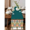 thumbnail image 2 of Boho Aztec Burlap Cotton Table Runner 13x48 Inches Long, Bohemian Geometric Stripes Vintage Tribe Farmhouse Table Runners, Outdoor Dining Tablecloths Decor for Baby Shower/Party/Wedding, 2 of 6
