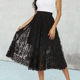thumbnail image 1 of Vedolay Skirts Skirt for Women Floral Print High Waist Ruffle Asymmetrical Long Skirt,Black XXL, 1 of 5
