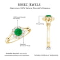 thumbnail image 6 of Rosec Jewels Natural Emerald Floral Ring with Diamond Halo - AAA Quality, 18K Yellow Gold, US 9.50, 6 of 7