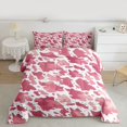 thumbnail image 2 of jejeloiu Country Farmhouse Queen Comforter Set,Retro Camouflage Print Bedding Sets,Pink White Bedding Comforter Set For Teens,Breathable Home Decor Reversible,3 Pieces, 2 of 8