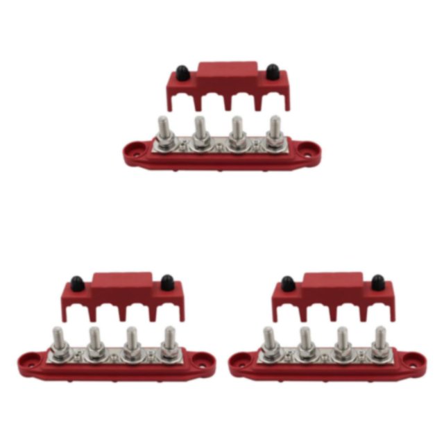mmirethe 1/2/3/5 Heavy-Duty Power Distribution Block with Cover Boats Red M8 3PCS