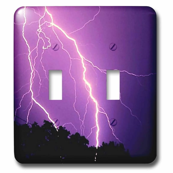 3dRose, Purple Lightning, double toggle switch