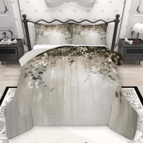 Homewish Tree Leaves Full Size Comforter Sets 3-Piece for Teens Boys Girls,Retro Vintage Bedding Comforter Set,Chic Flowers Lightweight Bedding Sets,Luxury Bedroom Decor,Reversible