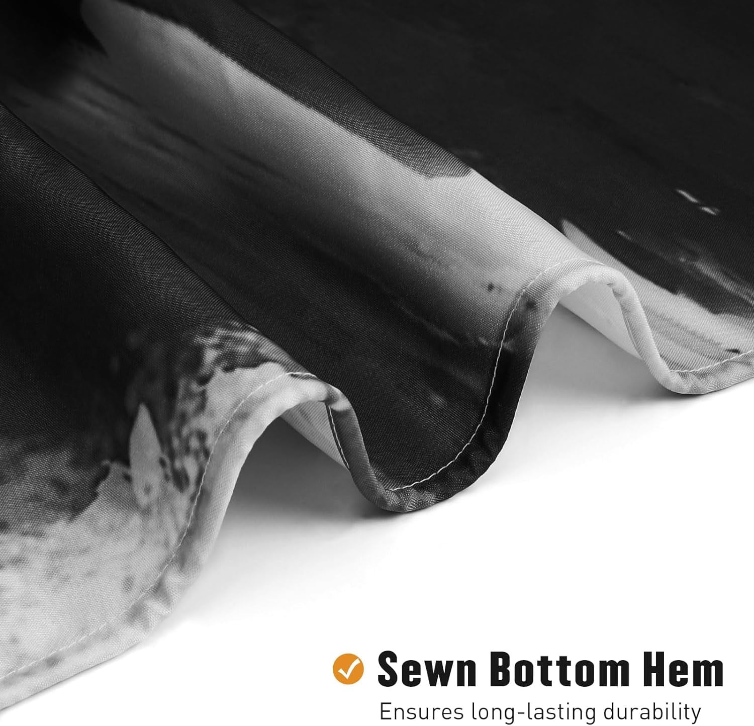 Black Small Stall Shower Curtain 36 x 72, Abstract Ombre Half Size Narrow Shower Curtain Set, 36 inch Graffiti Oil Painting Shower Curtains for Chic Modern Bathroom Decor