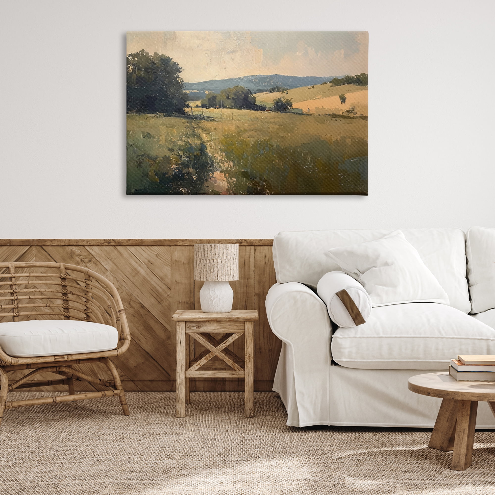 Stupell Industries Vast Country Landscape Landscape & Nature Painting Wrapped Canvas Art Print Wall Art, 45 x 30