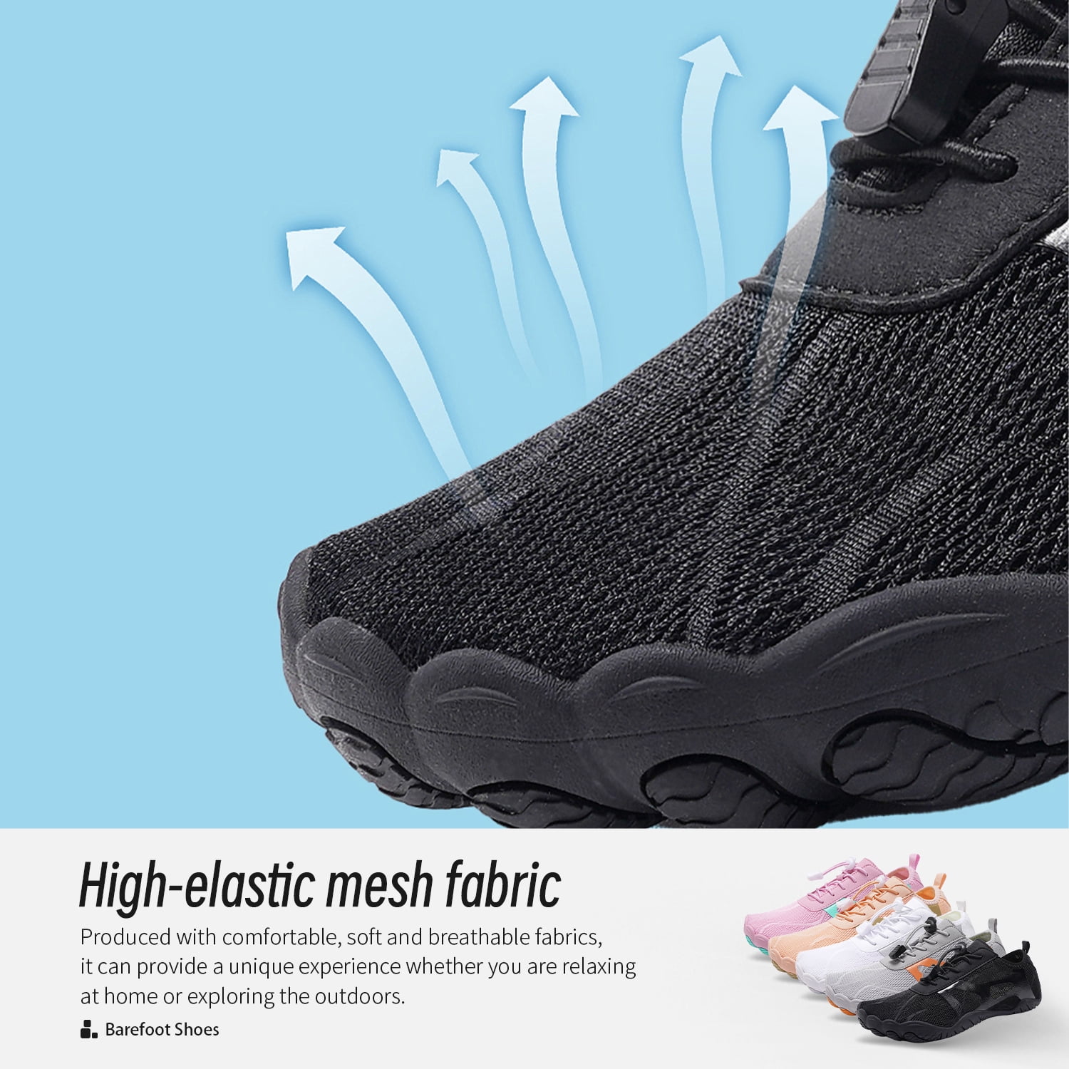 HOYUFEI Hike Barefoot Shoes for Women, Womens Water Shoes, Hiking Healthy Footwear - Wide Toe Box Non-Slip Outdoor Sports Zero Drop Shoes
