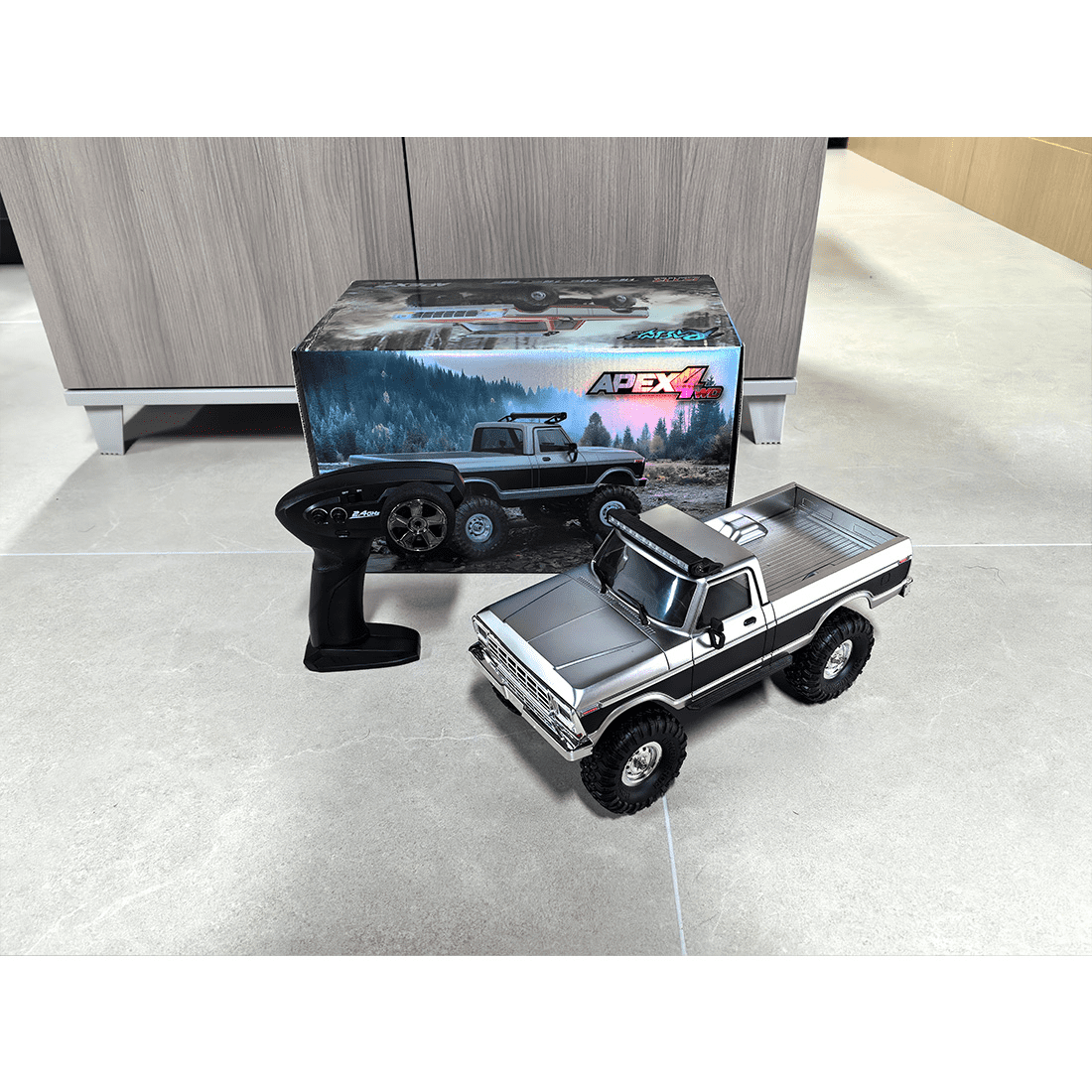 1/16 RC Crawler 4WD Pickup Truck, Full-Proportional 2.4GHz RTR Off-Road RC Car with Metal Chassis, Independent Suspension, LED Lights, 25min Runtime(Black)